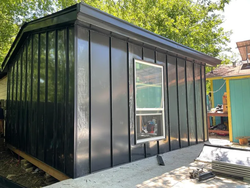 Black standing seam metal wall panels for Metal Roof Installation in West Perrine